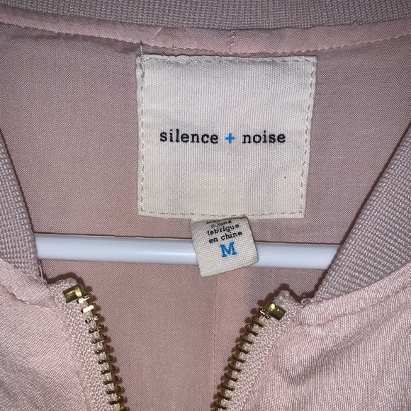 silence + noise  Oversized Bomber Jacket Pink SZ M - Picture 4 of 7
